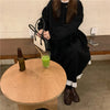 Autumn Korean Style Dress Women Ruffles Patchwork O Neck Long Sleeve Dresses Slim Waist Elegant Vestidos Mujer