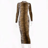 leopard print long sleeve slim bodycon sexy dress autumn winter women streetwear party festival dresses outfits