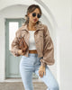 Autumn Cropped Corduroy Jackets Overcoat Single Breasted Lantern Sleeve Coats Women Vintage Winter Women Jacket 18047