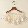 Women Vintage Crochet Knit Cape Elegant Cute Lace Short Hollow Out Shawls Shrug Poncho Wedding Bridal Evening Dress Lace Scarf