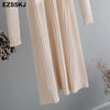 elegant OL turtleneck slim long Sweater dress women Thick knit Autumn Winter dress female Slim A-line basic dress casual