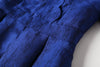 Elegant Brocade Jacquard Women Long Maxi Dress Blue Floral Ladis Party Fall Autumn Winter Clothing