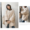 Women White Duck Down Coat Winter Female Scarf OverSize Jackets Round Neck Loose Thicken Parkas Warm Outwear