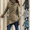 Vintage Sweater Dress Women Autumn Winter Turtleneck Knitted Sweater Irregular Hem Slim Jumpers Sweaters