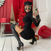 Women Spring Autumn Long Sleeve Bodycon Soild Color Black Slim Package Hip Mini Dress Female Clothing Streetwear