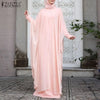 Women Chiffon Abaya Eid Mubarek Muslim Dresses Robe Long Sleeve Hijab Vestidos Abayas For Women Isamic Clothing