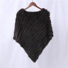 Genuine Rabbit Fur Knitted Natural Fur Poncho Wrap Coat Shawl Lady Scarf Natural Fur Wedding Party Cape