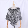 Genuine Rabbit Fur Knitted Natural Fur Poncho Wrap Coat Shawl Lady Scarf Natural Fur Wedding Party Cape