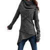 Vintage Sweater Dress Women Autumn Winter Turtleneck Knitted Sweater Irregular Hem Slim Jumpers Sweaters