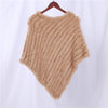 Genuine Rabbit Fur Knitted Natural Fur Poncho Wrap Coat Shawl Lady Scarf Natural Fur Wedding Party Cape