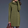 Plus Size Women Casual Knitted Long Sleeve Winter Dresses Sweater Solid Knee Length Loose Fat Female Over Size Dresses 4XL