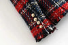 Tweed women red plaid blazers 2021winter women vintage jackets female patchwork blazer coats girls chic outfit clothes