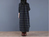 Spring Autumn Woman Dress Vintage Loose Cotton Long Dress Vestidos Robe D Ete Femme Literary Plaid Shirt Dress