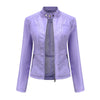 Leather Jacket Women Spring Autumn Jackets Ladies Motorcycle Large Size Stand Collar PU Leather Jacket Female Outerwear 3XL