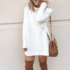 Customizable Turtleneck Loose Winter Dress Women Autumn Long Sleeve Solid Casual Sexy Mini Dress Female T Shirt Dress