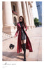 Maxi Fit and Flare Leather Trench Coat for Women Spring Long Designer Clothing Women Long Sleeve Lapel