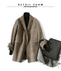 Handmade 90%Wool Women Plaid Blazer Coat Elegant Chic Wool Blend Khaki Blue Winter Coats