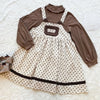 Autumn Winter Girls Vintage Sweet Lolita Jsk Dress Women Cute Bear Embroidery Plush Pocket Loose Corduroy Party Strap Dresses