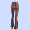 high waist leopard print flare leggings autumn winter women sexy bodycon trousers club pants