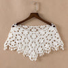 Women Vintage Crochet Knit Cape Elegant Cute Lace Short Hollow Out Shawls Shrug Poncho Wedding Bridal Evening Dress Lace Scarf
