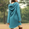 Women Autumn Dresses Casual Pocket Long Sleeve Hooded Sweatshirts Loose Oversized Pullover Hoodie Bodycon Dress Robe