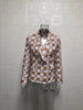 Casual Thin Suit Lady Long-sleeved Blazer Double-breasted Check Blazer Slim Fit Office Lady Elegant Chic Jacket Coat
