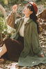 French Vintage Woolen Coats Women Autumn Winter Elegant Pleated Long Coat Female Sweet Lantern Sleeve Jackets