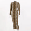 leopard print long sleeve slim bodycon sexy dress autumn winter women streetwear party festival dresses outfits