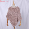 Genuine Rabbit Fur Knitted Natural Fur Poncho Wrap Coat Shawl Lady Scarf Natural Fur Wedding Party Cape