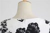 Women Flower Print Autumn Dress Casual Winter Half Sleeve Elegant Vintage Dress Robe Femme Pinup Office Party Vestidos