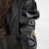 Black Faux Leather Jacket For Women Pu Leather Lady Coat Jackets With Zipper Outerwear Long Sleeve O Neck Female Top