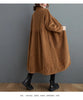 Winter Women Trench Fleece Long-sleeved Loose Corduroy Solid Color Vintage Casual Women Long Warm Coat YoYiKamomo