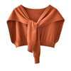 Korean Woman's Neck Guard Fake Collar Scarve Cashmere Warm Knitted Shawl Winter Wool Blouse Shoulders Cape Knotted Scarf Q36