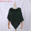 Genuine Rabbit Fur Knitted Natural Fur Poncho Wrap Coat Shawl Lady Scarf Natural Fur Wedding Party Cape