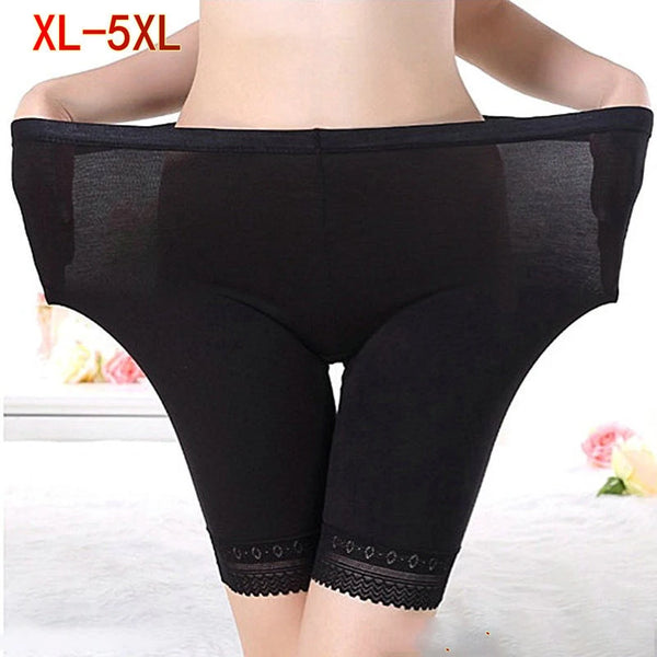 Plus Size 5XL Seamless Safety Short Pants Women Highly Elastic Under Skirt Shorts Sexy Lace Anti Chafing Female Boyshort Panties