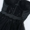 Women Mesh See Though Lace Patchwork Cascading Ruffles High Side Split Bodycon Maxi Dress Sexy Night Party Long Dresses