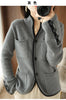 100%Pure Wool Sweater Autumn/Winter Women's Stand-up Collar Cardigan Casual Knit Tops Korean Female Jacket