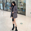 Spring Autumn Small Fragrance Wind Temperament Plaid Tweed Jacket Women Mid-length All-match Woolen Coat