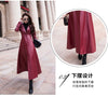 Maxi Fit and Flare Leather Trench Coat for Women Spring Long Designer Clothing Women Long Sleeve Lapel