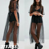 Sexy Women Party Evening Black See Through Mesh Dress Sheer Maxi Dress Tulle Lace long Dress Casual Sexy Party Vintage Bodycon