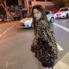 Winter Leopard Print Jacket Women's Stand Collar Warm Parkas Outwear Autumn Winter Korean Female Loose Faux Fur Coats