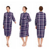 Long Sleeve Sleeping Shirt Nightwear Dress for Woman Plaid Multi Colors Plus Size Shirt Nightdress Cardigan Nighty for Ladies