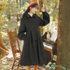 French Vintage Woolen Coats Women Autumn Winter Elegant Pleated Long Coat Female Sweet Lantern Sleeve Jackets