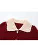 Spring Red Cardigan Sweaters For Women Loose Peter Pan Collar Elegant Korean Single Breasted Female Knit Cardigans Coat Top