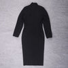 Women White Hollow Out HL Bandage Dress Long Sleeve Bodycon Sexy Cut Out High Neck Party Red Black Midi Runway Dress XL