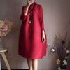 Pleated Classical Vintage Dress Turtleneck Loose High Aesthetic Designer Women Abayas Elegant Clothing
