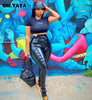 Women Faux Leather Zipper Splicing Pants Leggings High Waist Pencil PU Trousers Draped Streetwear Pants