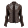 Leather Jacket Women Spring Autumn Jackets Ladies Motorcycle Large Size Stand Collar PU Leather Jacket Female Outerwear 3XL