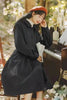 French Vintage Woolen Coats Women Autumn Winter Elegant Pleated Long Coat Female Sweet Lantern Sleeve Jackets
