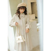 French Vintage Woolen Coats Women Autumn Winter Elegant Pleated Long Coat Female Sweet Lantern Sleeve Jackets
